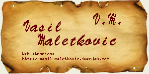 Vasil Maletković vizit kartica